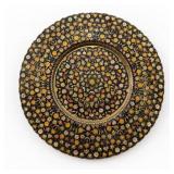 Hand-Painted Brass Decorative Plate, 13"