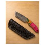 Handmade Damascus Knife with Sheath