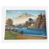 Japanese Landscape Oil Painting on Canvas