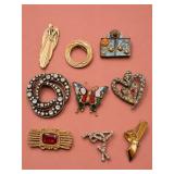 Nine Costume Brooches