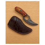 Damascus Steel Karambit Knife with Sheath