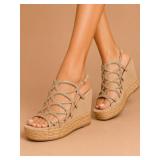 Vince Camuto VE-ALIZE Sand Suede Wedge Sandal New