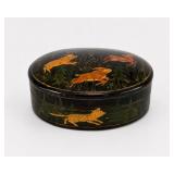 Hand-Painted Papier-M¢ch© Oval Box