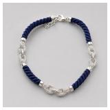 Swarovski Blue Cord and Crystal Necklace