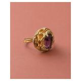 Sarah Coventry Gold-Tone Ring with Purple Gem
