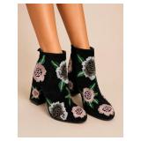 Sam Edelman Bryce Embroidered Ankle Boots 8M New