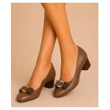 Salvatore Ferragamo Vara Brown Leather Pumps 8B