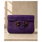 Fendi Purple Leather Shoulder Bag, Serial & Holo
