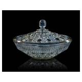 Indiana Blue Carnival Glass "Windsor" Candy Dish