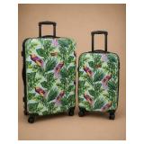 2 Jessica Simpson Tropical Print Rolling Suitcases