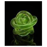Green Murano Style Art Glass Knot Sculpture