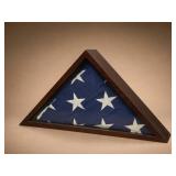 Triangular Display Case With Folded U.S. Flag