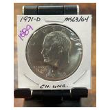 1971-D Eisenhower Dollar Graded MS63/64