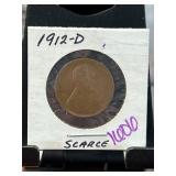 1912-D Lincoln Wheat Penny in Holder