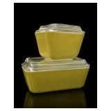 Pyrex Yellow Refrigerator Dishes With Lids