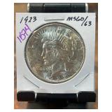 1923 Peace Silver Dollar MS60/63 Graded