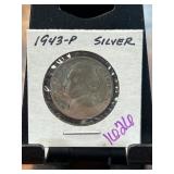1943-P Jefferson Nickel in Display Holder