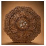 Hand-Carved Wooden Decorative Plaque Table Top