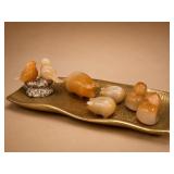 Orange Selenite Animal and Bird Figures