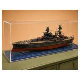 USS Arizona BB-39 Scale Model Ship in Case