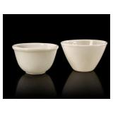 Two White Mixing Bowls, One Fire King