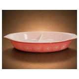 Pyrex 1.5qt Pink Daisy Divided Casserole Dish