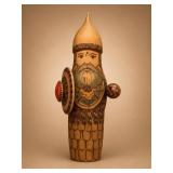 Handcrafted Wooden Russian Warrior Figurine