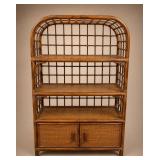 Rattan Etagere Shelf with Cabinet