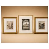 Three Framed European City Prints