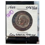 1966 Roosevelt Dime Gem Special Strike SP67/68