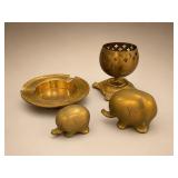 Brass Decorative Set With Elephants