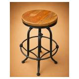 Industrial Metal and Wood Bar Stool