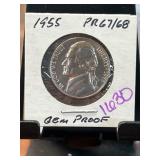 1955 Jefferson Nickel Gem Proof Coin