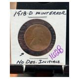 1918-D Mint Error Lincoln Wheat Cent