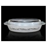 Pyrex 1.5qt Divided Casserole Dish With Lid Scroll