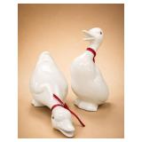 White Ceramic Goose Figurines