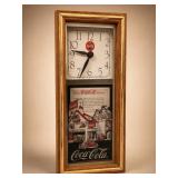 Coca-Cola Wall Clock With Vintage Art