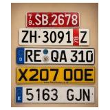 5 European License Plates