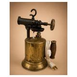 Converted Brass Blowtorch Table Lamp
