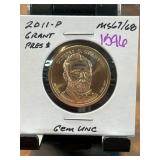 2011-P Ulysses S. Grant Presidential Dollar MS67/6