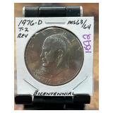 1976-D Eisenhower Bicentennial Dollar MS63/64