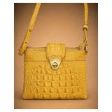 Brahmin Yellow Croc-Embossed Leather Crossbag