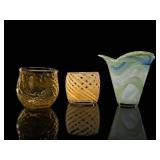 Three Hand-Blown Art Glass Vessels