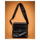 CCZ Black Leather Crossbody Bag