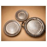 Three-Piece Silverplated Serving Tray Set