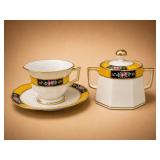 Hand-Painted Porcelain Tea Set with Floral