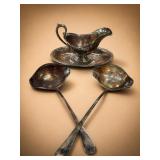 Wallace Silverplate Ladles and Gravy Boat Set