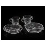 Vintage Glass Snack Set Creamer & Sugar