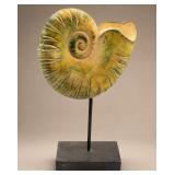 Resin Nautilus Shell Sculpture on Stand