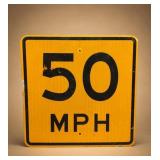 50 MPH Road Speed Limit Sign